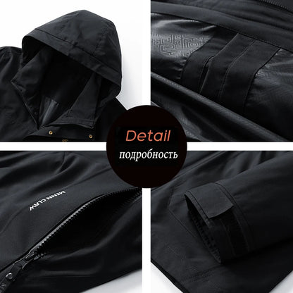 Outdoor Men Casual Outdoor Jacket Coats Man Windproof Sport Jackets Man Cargo Camp Fish Jackets Male Hooded Tactical Jackets 5XL
