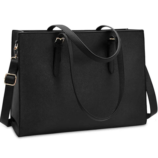 European and American Laptop Bags Cross-grained Women's Bag Multi-layered Large Single-shoulder Bag Stylish Versatile Briefcase