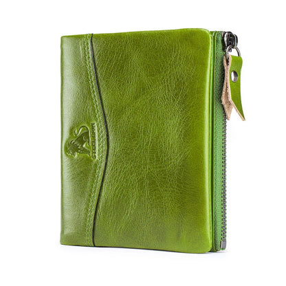 New Cow Leather Men's Wallet RFID Short Card Holder Male Vintage Purse For Men