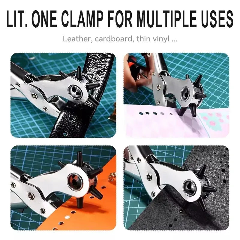 Leather Hole Punch Pliers Tools Multifunctional StainlessSteel Belt Hole Punching Tool Heavy Duty Eyelet Puncher Crafts Tool