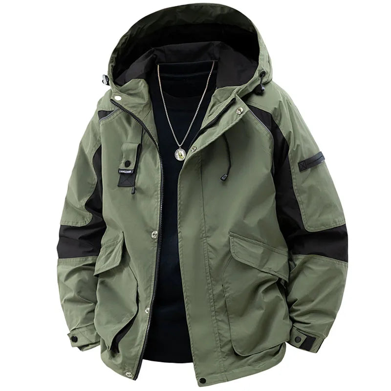 Jacket Mens Spring Autumn New Men Jacket Printing Hooded Jackets Casual Coat Men's Business Coats Size M-3XL 4XL 5XL HB-J8155