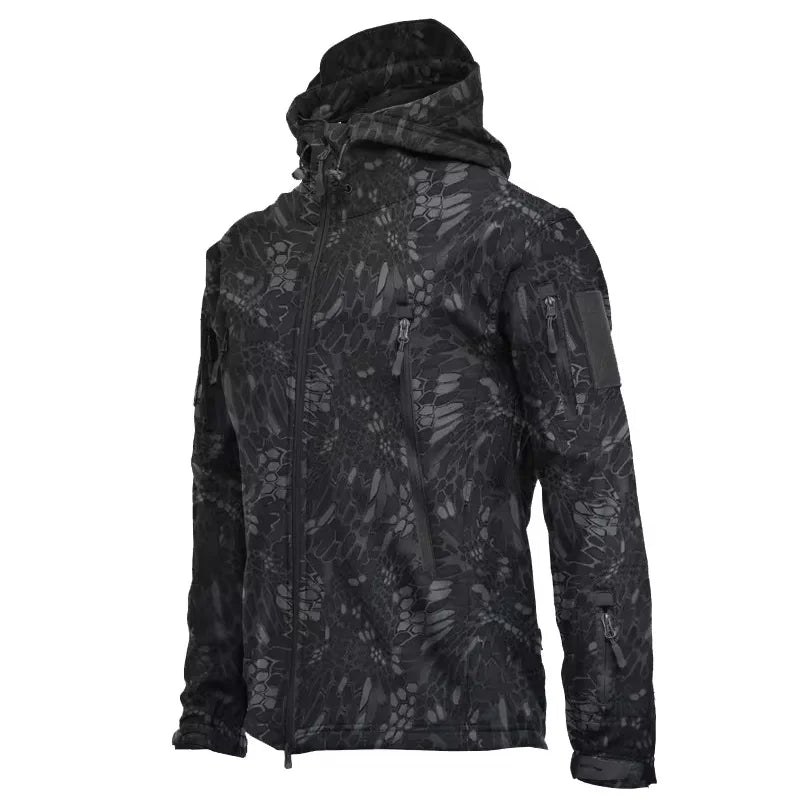 2024 New Outdoor Jackets Men Shark Skin Soft Shell Tactical Waterproof Windbreaker Jacket Mens Hooded Bomber Coats Hiking
