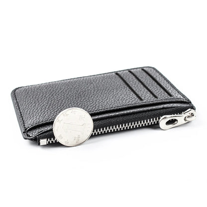 Men's Slim PU Leather Wallet Male Card Holder Mini Zipper Coin Purse Luxury Brand Designer Small Minimalist Wallet for Men