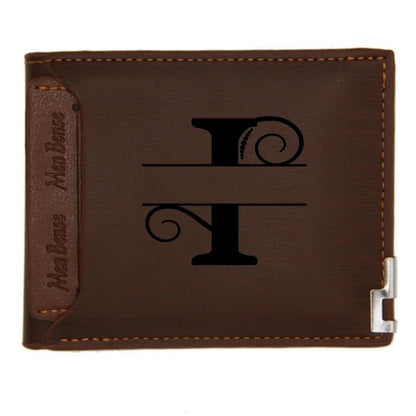 Personalized Leather Wallet for Men – Custom Engraved Name or Monogram –   Bifold Wallet – Custom Gift for Dad,