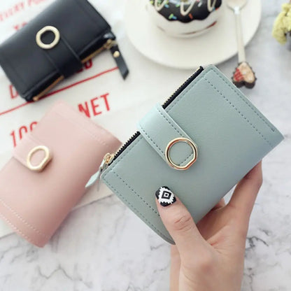PU Leather Women Wallet Large Capacity Multiple Card Slots Short Purses Lightweight Wear-resistant Card Holder For Girls Women's