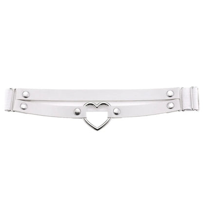 Heart Leg Garter Elastic Belt Rock Leather Leg Harness  For Women Girls Black Thigh Garter Festival Rave Accessories Adjustable