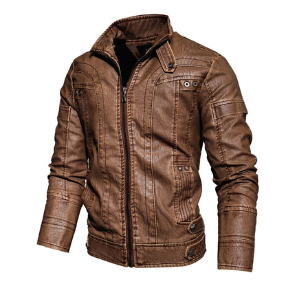 Winter Leather Jacket Men's Chothing New Men Coat Jackets Coats Faux Leather Water Proof Vintage Biker Jacket Men Windproof