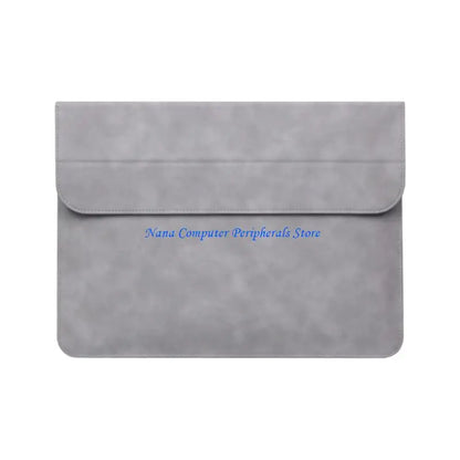 F68C Luxury 10/14/15inch Laptop Sleeve with Stand Full Leather Interior Shock Absorbing Padding Storage Travel Friendly