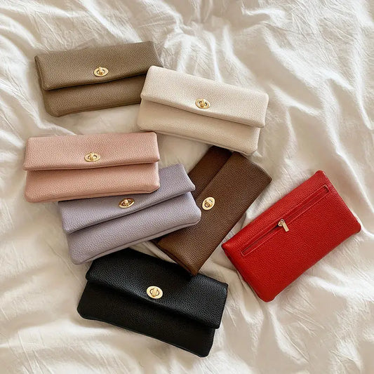 New Women Wallets Fashion Long Hasp Pu Leather Purses For Women Portable Multifunctional Money Bag Coin Card Holders