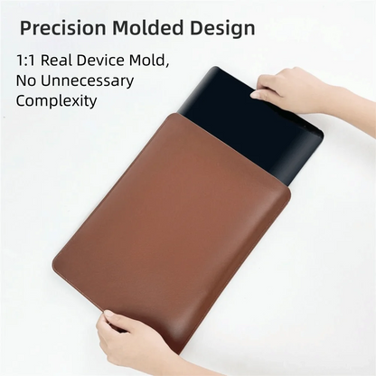 Commute 13 14 15 Inch Laptop Sleeve Carring Case PU Leather Microfiber Lining Notebook Case Water and Splash Proof Laptop Bag