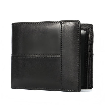 Genuine Leather RFID Wallet for Men with Coin Purse Cardholder Money Bags Genuine Leather Wallet