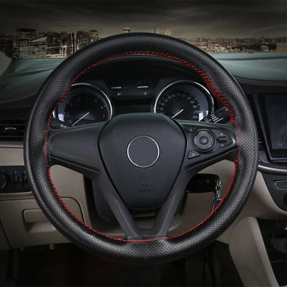 DIY Leather Steering Wheel Covers Soft Fiber Universal Braid Car Steering-Wheel With Needles and Thread Interior Accessories