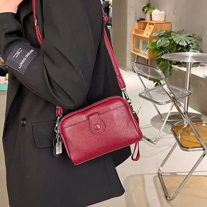 Women Genuine Leather Shoulder Bag New Casual Female  Small Crossbody Bags For Women Bag Cell Phone Bag Day Clutches