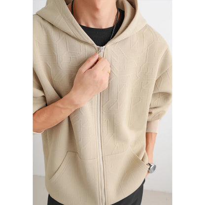 Jacket Mens 2025 Autumn New Hooded Jacket man Streetwear Trendy Outerwear Innovative Fabric Casual Coat Urban Style Lightweight