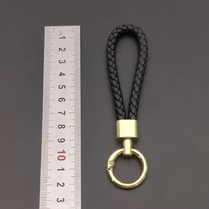 Creative Leather Woven Keychain  Backpack Accessories Couple Pendant Gift Man Lady Metal Keying Neutral Personalized Fashion
