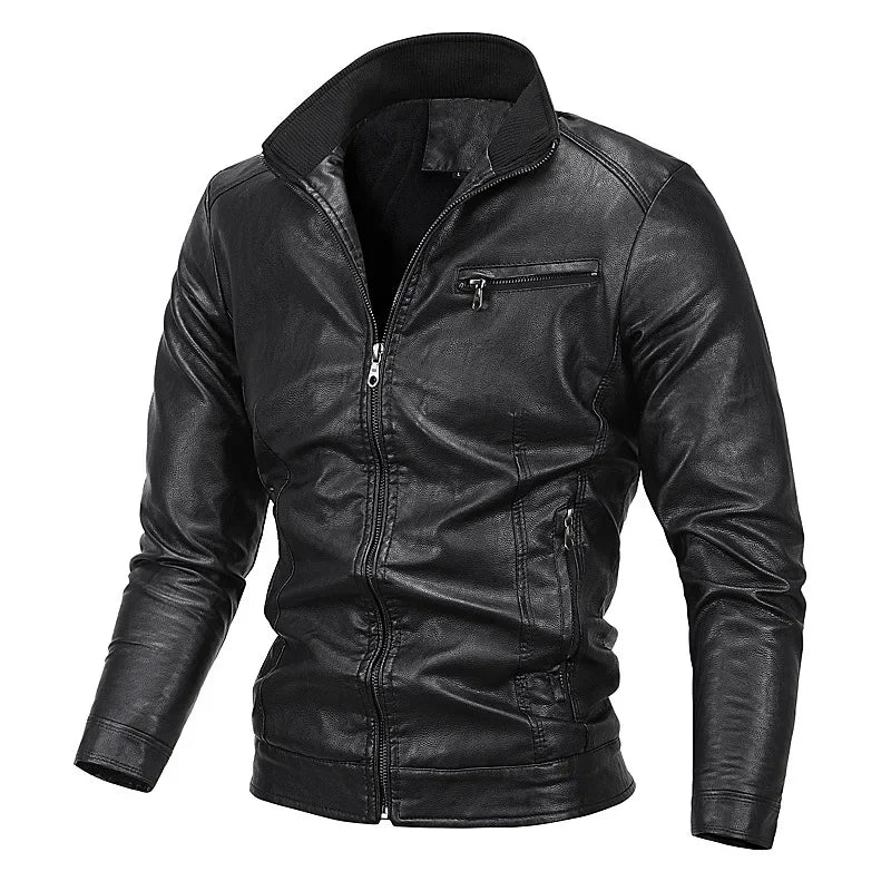 2026 New Men's Leather Jackes Fashion Windbreak Plus Fleece Motorcycle PU Leather Coats Man Casual Handsome Outwear Big Size 5XL