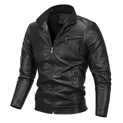 2026 New Men's Leather Jackes Fashion Windbreak Plus Fleece Motorcycle PU Leather Coats Man Casual Handsome Outwear Big Size 5XL