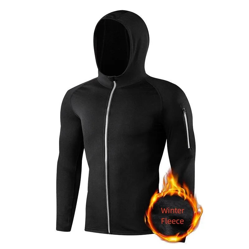 Men's Running Workout Jacket, Training Zipper Coat, Sportswear, Long Sleeve, Jogging Sweatshirt, Gym Clothing, Fitness Equipment