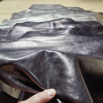 0.8/1mm Champagne Gold Metallic Brown Sheepskin. First Layer Leather.Real Leather Fabric. Handmade DIY For Bags. Whole Sheepskin