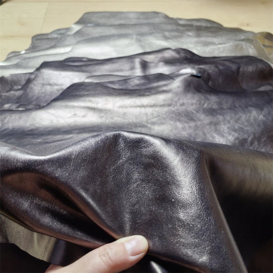 0.8/1mm Champagne Gold Metallic Brown Sheepskin. First Layer Leather.Real Leather Fabric. Handmade DIY For Bags. Whole Sheepskin