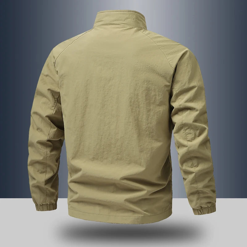 Spring Men Outdoor Multi Pockets Jacket Man Cargo Sports Windproof Tactical Zip Coat Male Waterproof Casual High Quality Jackets