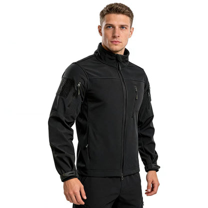 Men's Tactical Softshell Jacket European Size Windproof Waterproof Winter Hiking Ski Coat Fleece Lined Warm Jacket Men's Coat
