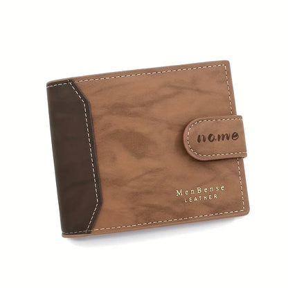 Personalize Name Exclusive Men Wallets Best Gift for Husband Father Engraved Text Custom Fashion Frosted Leather Bifold Wallet