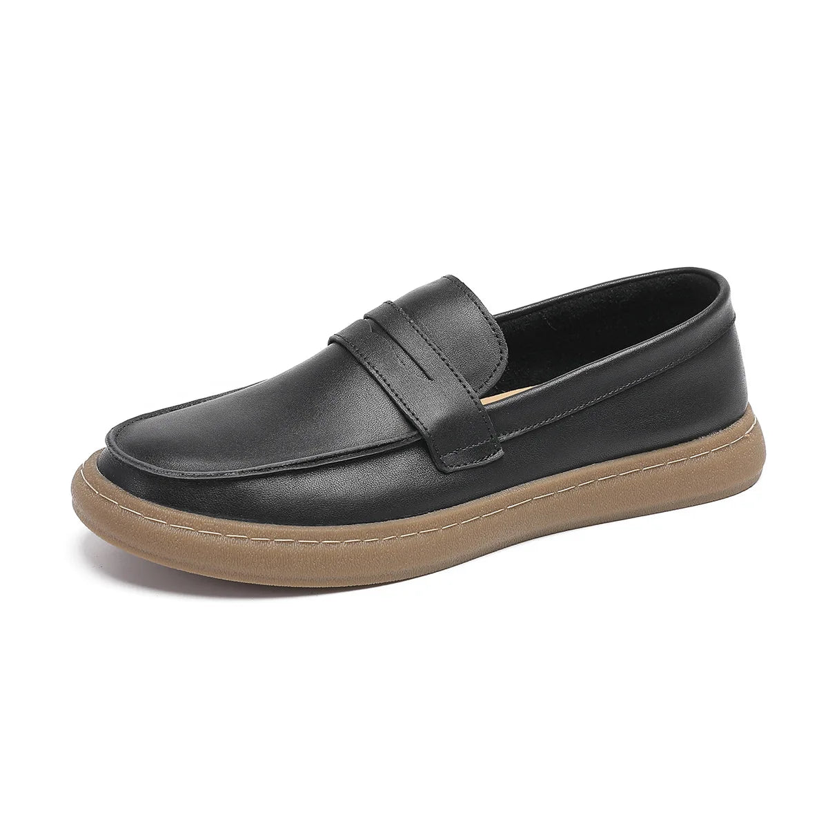 Men's Casual Leather Shoes Men Leather Original Platform Soled Cow Suede Leather Loafers Men Casual Shoes