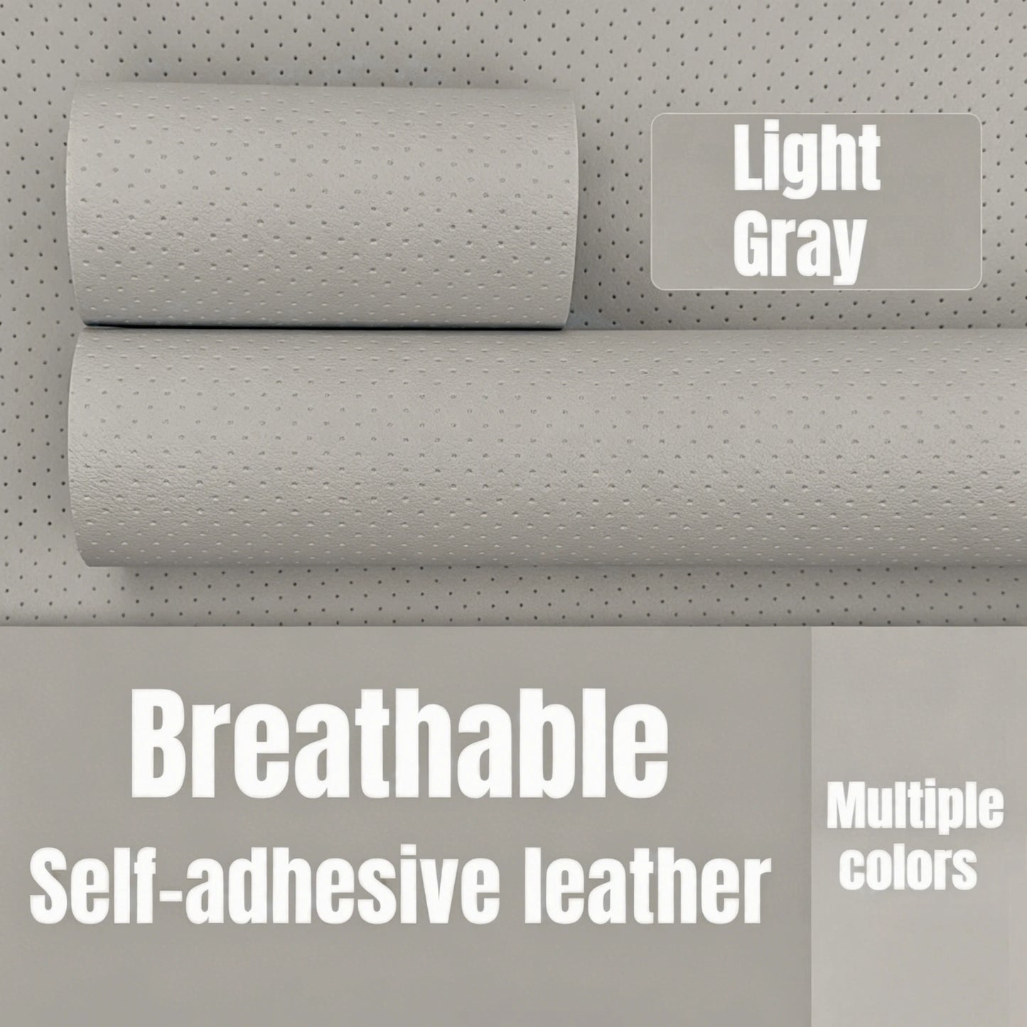 Self-Adhesive Perforated Leather Repair Patch, 0.8mm Thick Breathable Faux Leather Sheets for Car Seat Sofa Furniture Repair