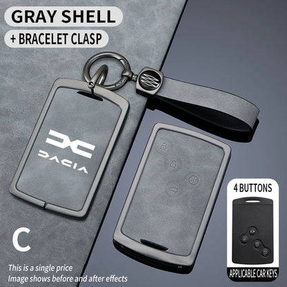 Leather Car Key Case Cover Protective Shell Gifts Accessories For Dacia Logan Sandero Stepway Duster Lodgy Spring Jogger Bigster