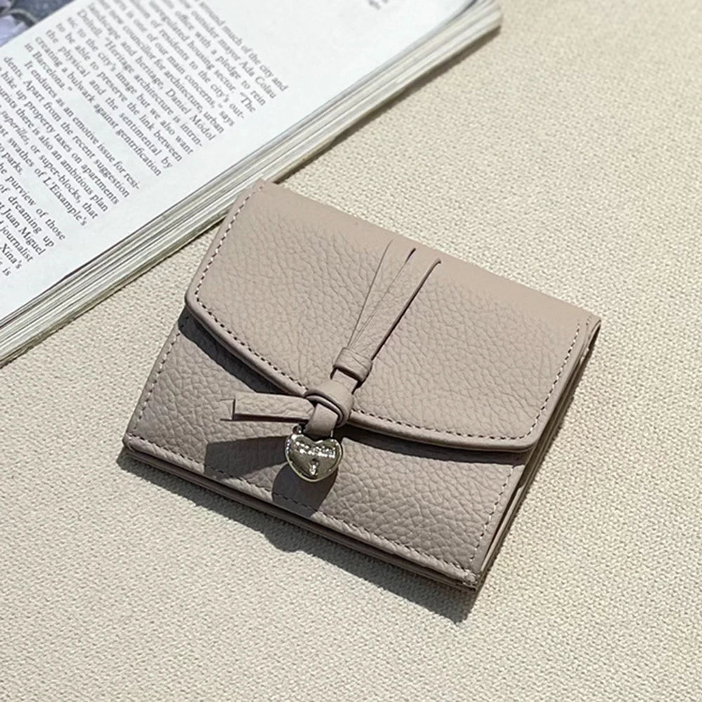 Genuine Leather Women Wallet Personalized Name Elegant Female Coin Card Wallet Custom Initials Card Holder Purse With Heart