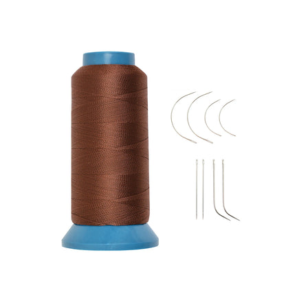 Sewing Thread with 8 Pcs Needles 210D High Strength Polyester Thread for Sewing Wig, Leather, Weaving Hair ,Hand DIY Sewing