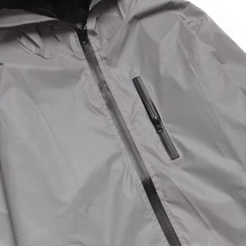 New Men / Women Full Reflective Jacket Night Shiny Zipper Harajuku Windbreaker Jackets Hooded Hip-hop Streetwear Coats Male