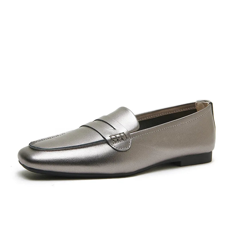 flat shoes Retro Nostalgic All Genuine Leather Women's Shoes Casual And Comfortable Walking loafers