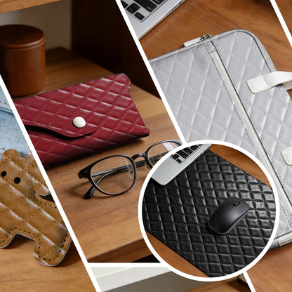 Diamond Checkered Stitching Embossed Leather High Quality Synthetic Leather Making Handicrafts for DIY Bags Watch Strap 30x68cm