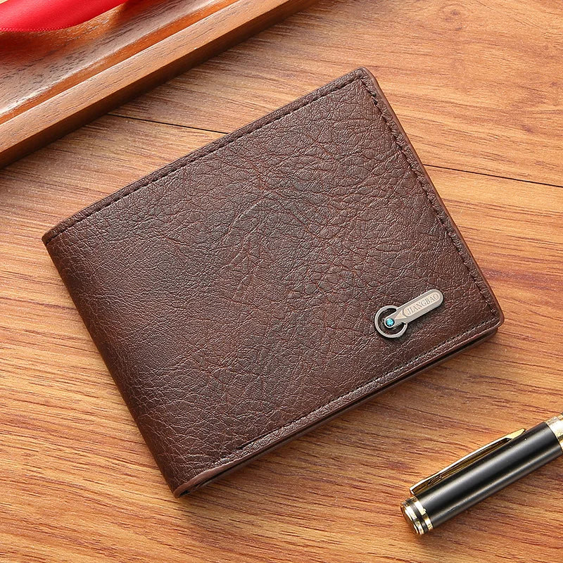 Men PU Leather Coin Purse, Large Multi Slots Card Holder, Retro Casual Wallet for Business ID Cash Dollar Coins Daily Use