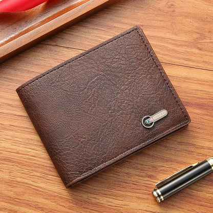 Men PU Leather Coin Purse, Large Multi Slots Card Holder, Retro Casual Wallet for Business ID Cash Dollar Coins Daily Use