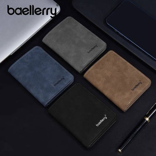 Baellerry Wallet for Men PU Leather Front Pocket Minimalist Money Clip Travel Essentials