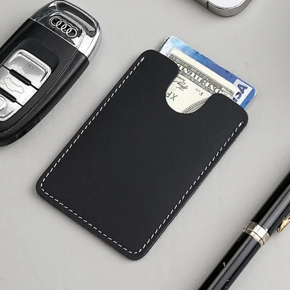Ultra-Thin Mini Full-Grain Cowhide Leather Card Holder Wallets for Men Women Lightweight Soft Genuine Leather Credit Card