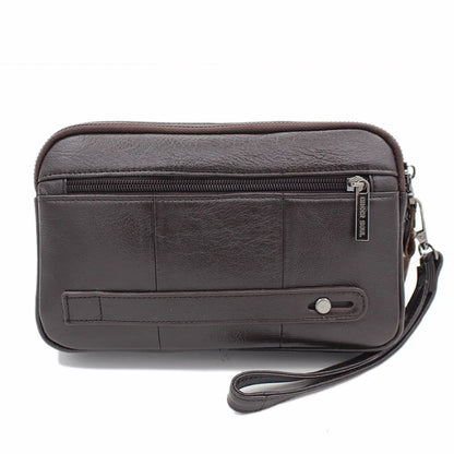 Men Clutch Wallet Bag Long Purse Genuine Leather Cigarette Case Card Holder Pocket Real Cowhide Male Money Handy Wrist Bags