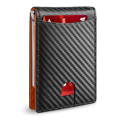 Slim Wallets for Men - Leather Money Clip Mens Wallet - RFID Blocking Front Pocket Bifold Wallet - Minimalist Credit Card Holder