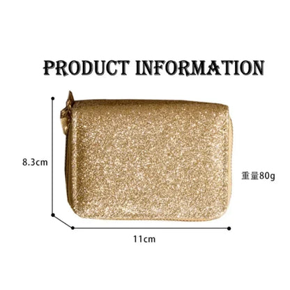 Leather Wallets Women Glitter Sequin Wallets Fashion New Money Bag Coin Purses Solid Color Credit Multi-card Card Holder Bags