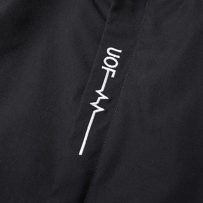 Men Hiking Jacket Spring Autumn Streetwear Fashion Hooded Jacket Casual Zip Up Loose Coat Outdoor Jogging Activewear Windbreaker