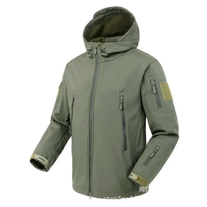 Outdoor Jackets Men Shark Skin Soft Shell Tactical Waterproof Windbreaker Combat Jacket Mens Hooded Bomber Coats