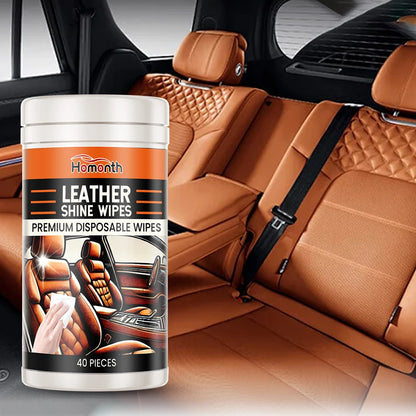 40Pcs Leather Cleaner & Conditioner Wipes Disposable Car Leather Wipes Conditioning Wipes Plastic Leather Restore Polish