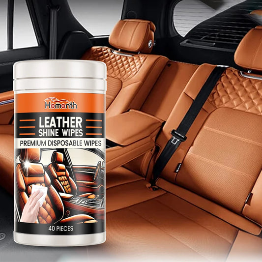 40Pcs Leather Cleaner & Conditioner Wipes Disposable Car Leather Wipes Conditioning Wipes Plastic Leather Restore Polish
