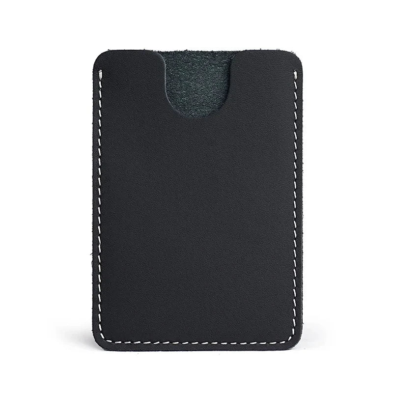 Ultra-Thin Mini Full-Grain Cowhide Leather Card Holder Wallets for Men Women Lightweight Soft Genuine Leather Credit Card