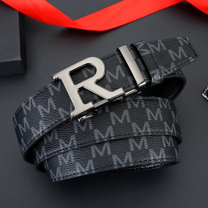 New Top material genuine leather cowhide men's belt, fashionable and versatile business belt for men luxury brand belts