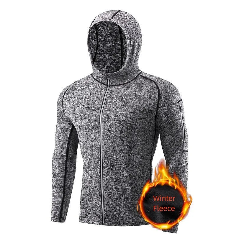 Men's Running Workout Jacket, Training Zipper Coat, Sportswear, Long Sleeve, Jogging Sweatshirt, Gym Clothing, Fitness Equipment