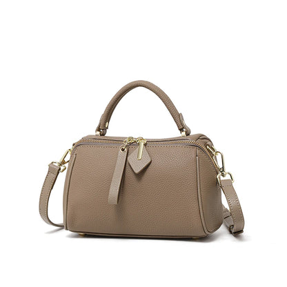 Leather leather handbag Boston simple shoulder cross-body  pillow women 2025 high-end sense large capacity removable  strap